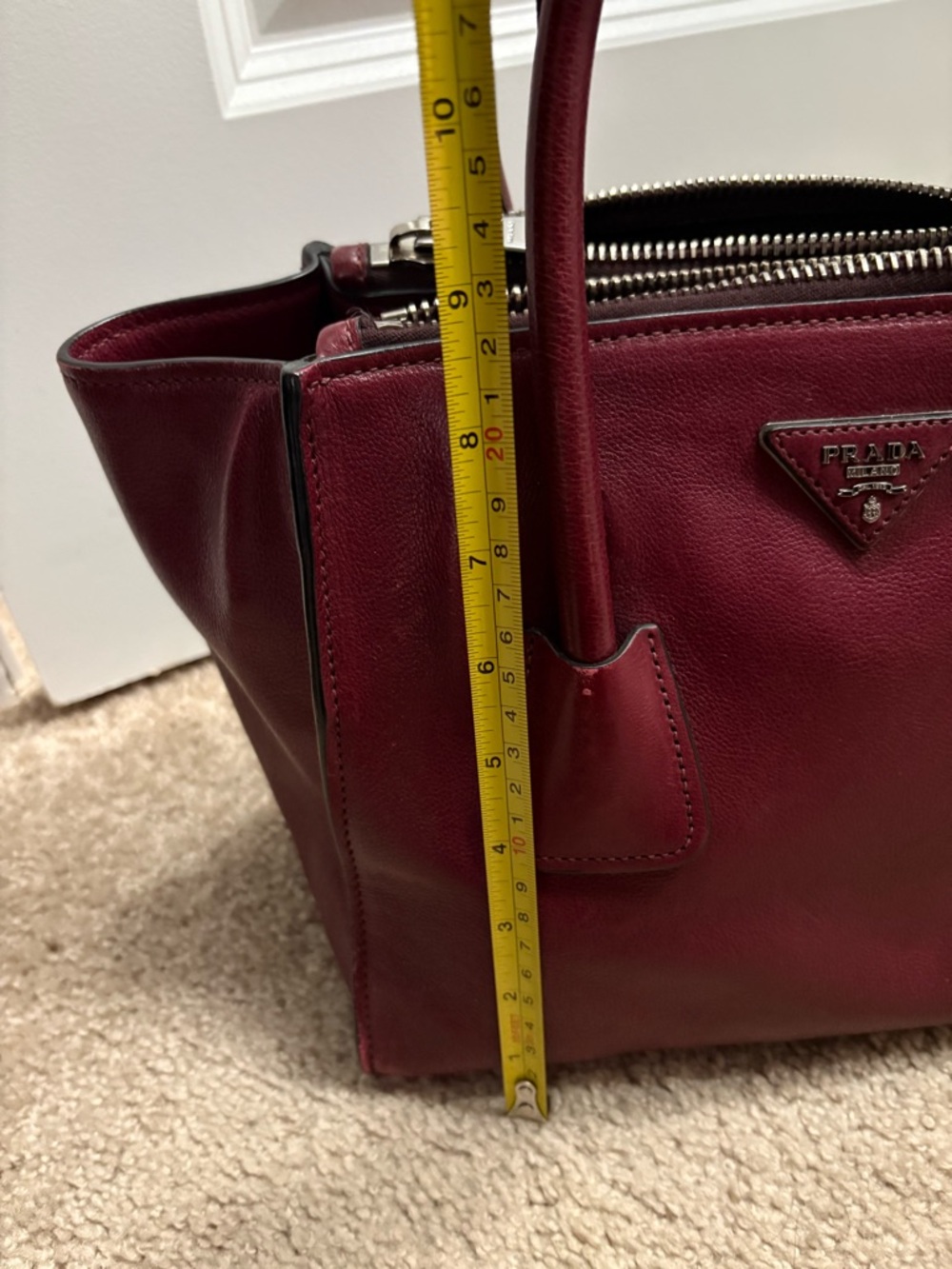 Prada Twin Pocket Glace Calf Tote Bag - Picture 11 of 16